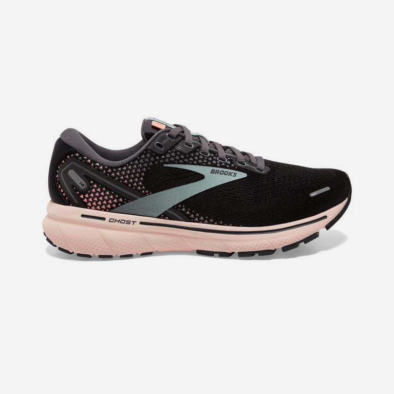 Brooks Ghost 14 Womens Cushioned Road Running Shoes - Black/Pearl/PeachPuff - Philippines (829371THU